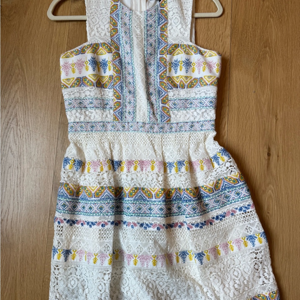 BCBGMaxAzria Multicolor Lace Dress worn once
